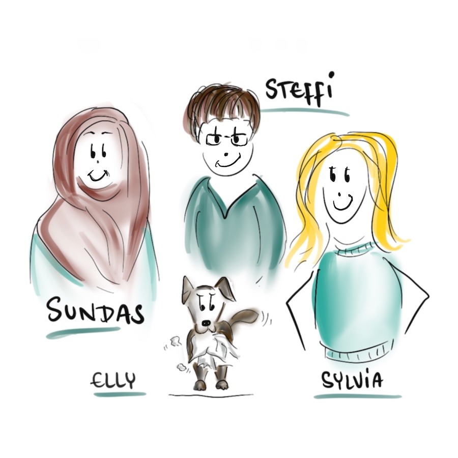 Das PrioService Team: Experten für digitale Buchhaltung und DATEV Unternehmen Online – Sylvia, Steffi und Sundas